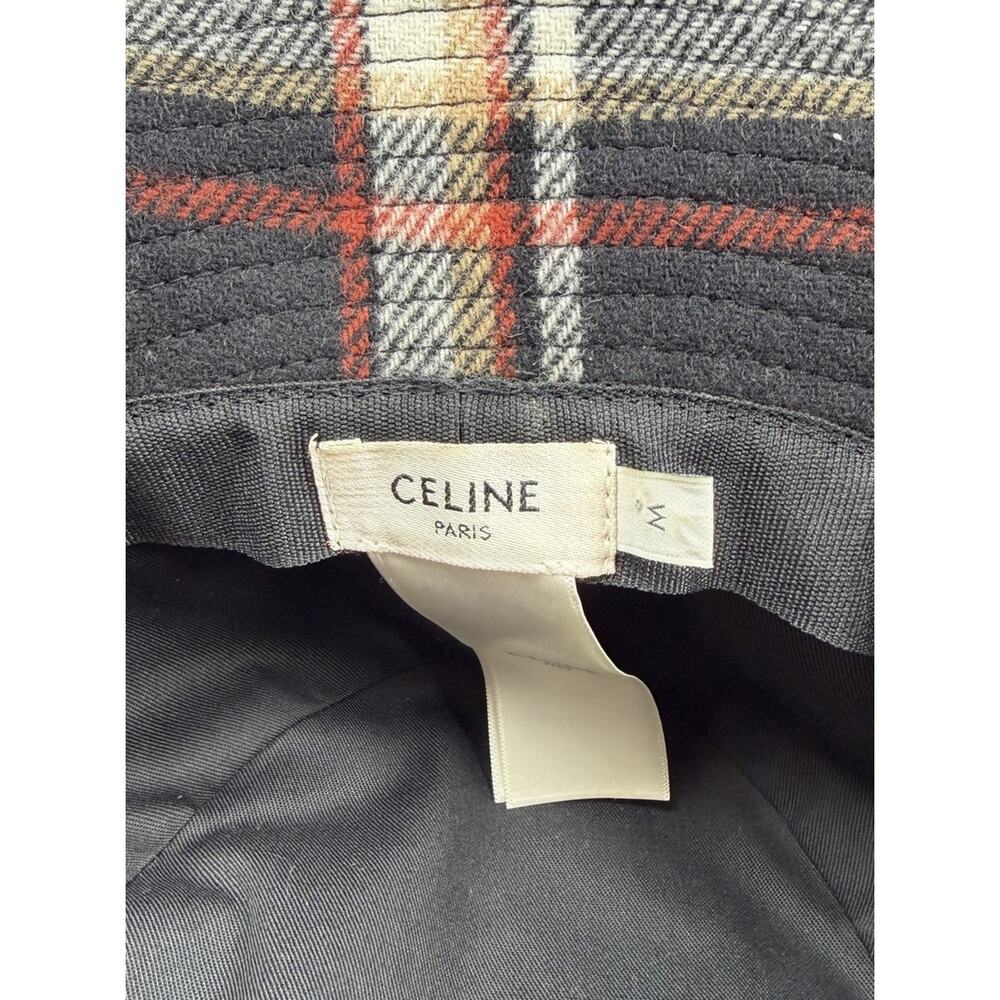 Celine Wool Plaid Bucket Hat Size M - Picture 8 of 8